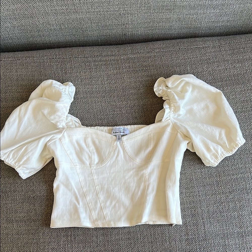 & Other Stories Puff Sleeve Crop Top